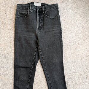 Everlane High Rise Skinny Washed Black Jeans size 27